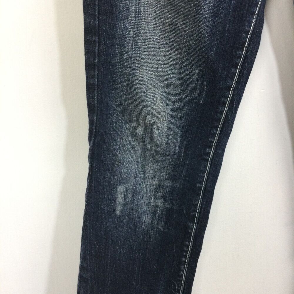 Wrangler Premium Patch Bootcut Mid Rise Western Dark Wash Denim Jeans Blue - Picture 3 of 15